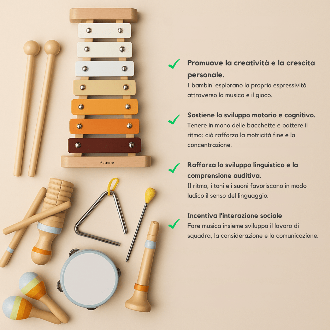 Set Strumenti Musicali in Legno per Bambini - Auterre