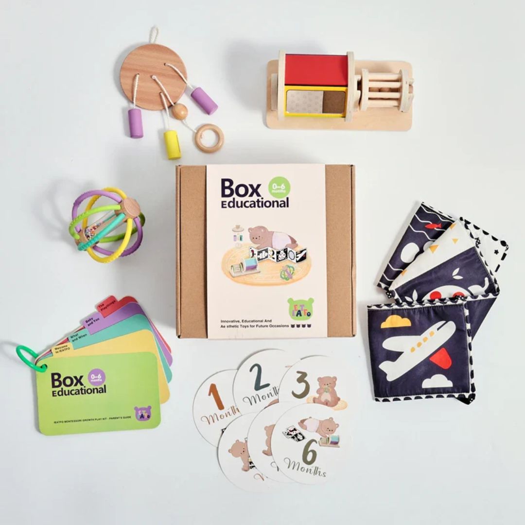Box Giochi Montessori 0 - 12 Mesi Blu - Auterre